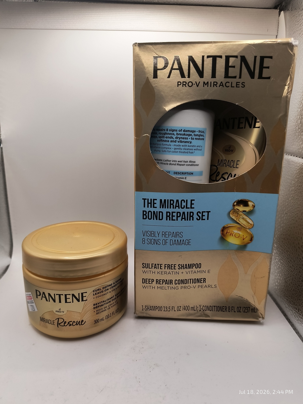 Pantene The Miracle Bond Repair Set Shampoo Cond + Curl Define Shine Hair Care